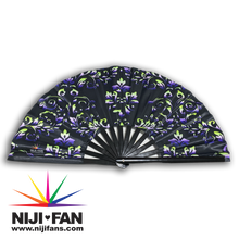 Load image into Gallery viewer, Damask Nonbinary Print Clack Fan *Blacklight Reactive*