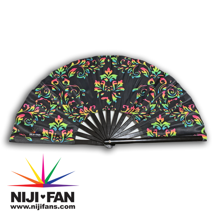 Damask Pan Print Clack Fan *Blacklight Reactive*