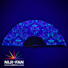 Load image into Gallery viewer, Damask Trans Print Clack Fan *Blacklight Reactive*
