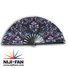 Load image into Gallery viewer, Damask Trans Print Clack Fan *Blacklight Reactive*