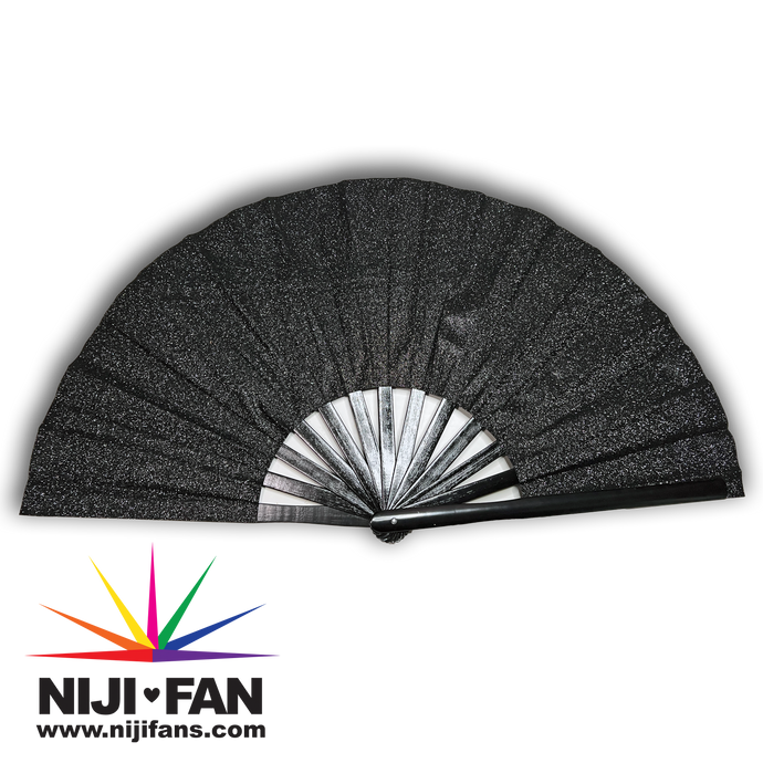 LIMITED EDITION NEW YEARS Black Glitter Clack Fan