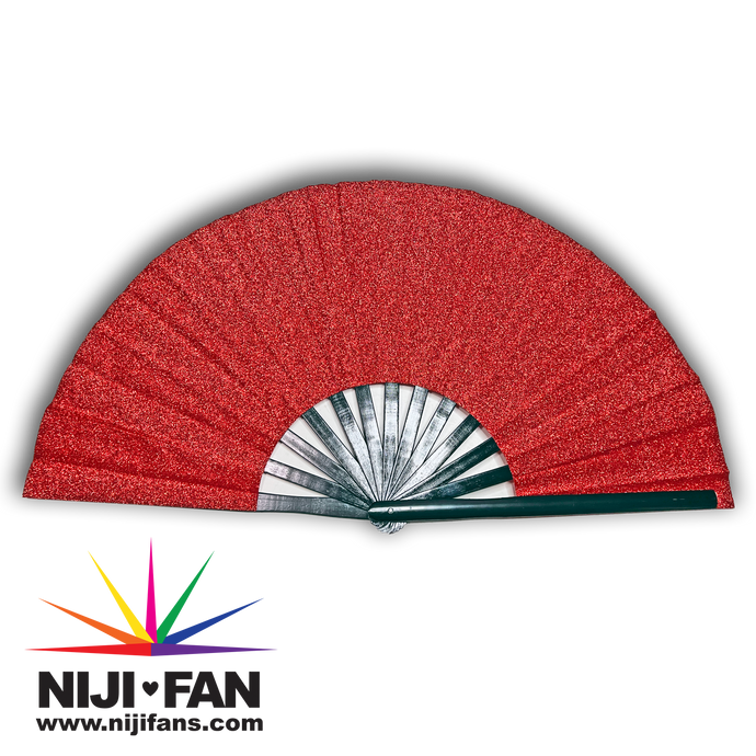 LIMITED EDITION VALENTINES DAY Red Glitter Clack Fan