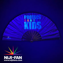 Load image into Gallery viewer, Protect LGBTQ+ Kids Clack Fan *Blacklight Reactive*