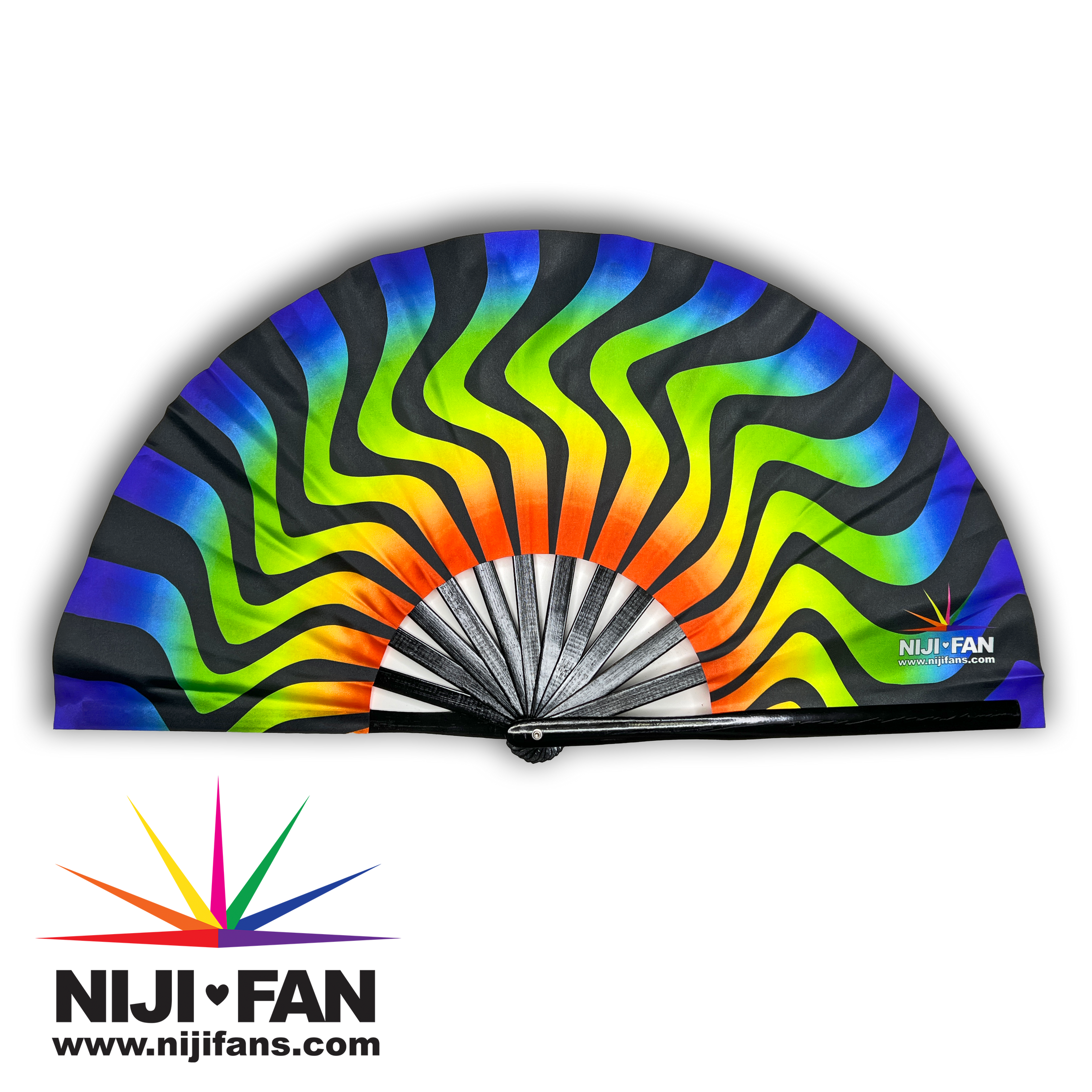 Rainbow Swirl Clack Fan *Blacklight Reactive*