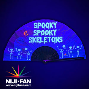 Spooky Spooky Skeletons Clack Fan *Blacklight Reactive*