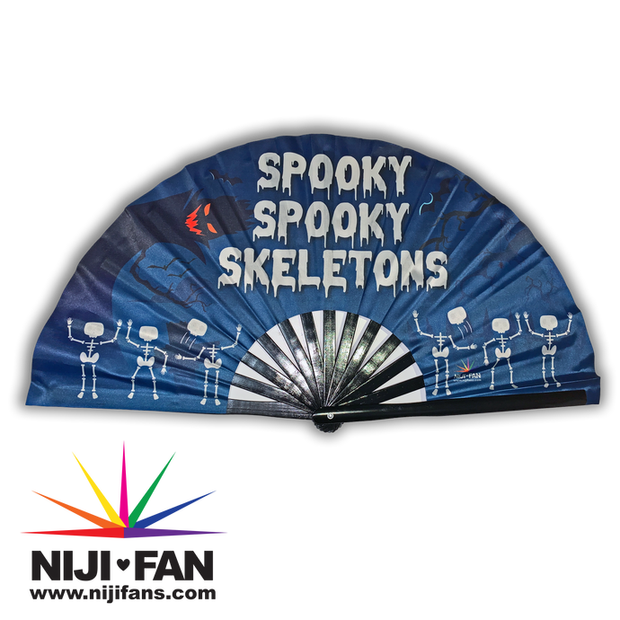 Spooky Spooky Skeletons Clack Fan *Blacklight Reactive*