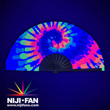 Load image into Gallery viewer, Tie Dye Clack Fan *Blacklight Reactive*