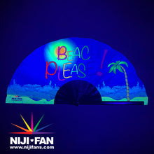 Load image into Gallery viewer, Beach Please! Clack Fan *Blacklight Reactive*