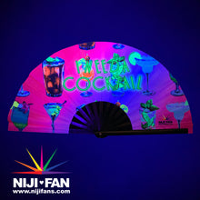 Load image into Gallery viewer, I Need A Cocktail Clack Fan *Black Light Reactive*