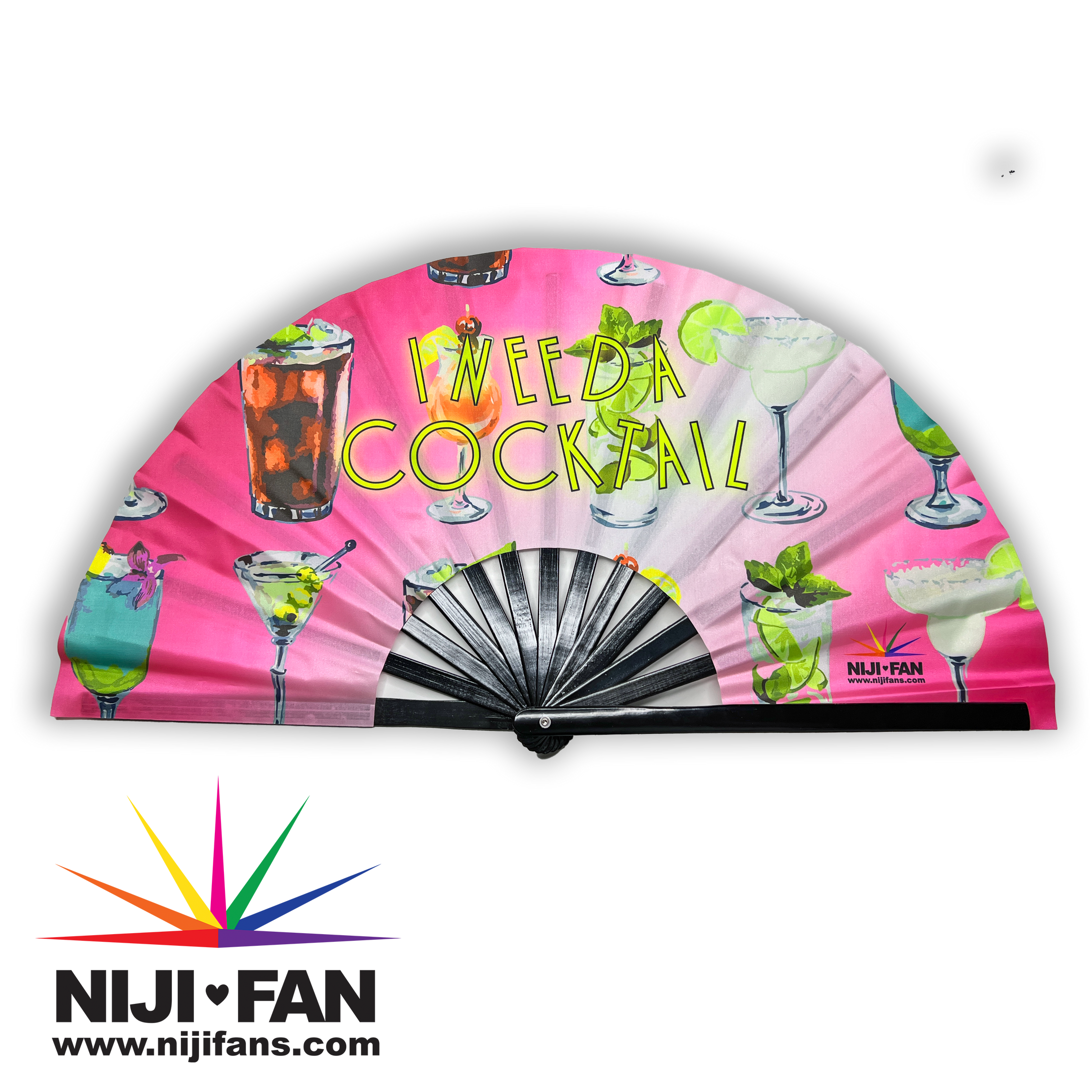 I Need A Cocktail Clack Fan *Black Light Reactive*
