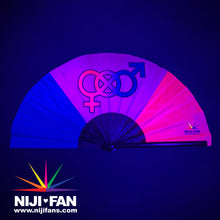 Load image into Gallery viewer, Bisexual Pride Icon Clack Fan *Black Light Reactive*