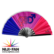 Load image into Gallery viewer, Bisexual Pride Icon Clack Fan *Black Light Reactive*