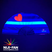 Load image into Gallery viewer, Leather Pride Clack Fan *Blacklight Reactive*