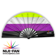 Load image into Gallery viewer, Non-binary Pride Clack Fan *Blacklight Reactive*