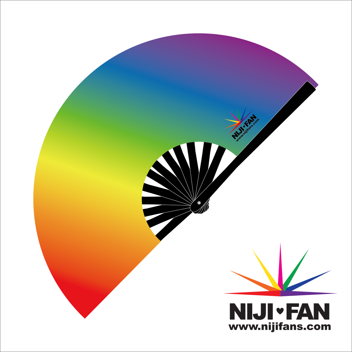 Gradient Pride Clack Fan *Black Light Reactive* – Niji Fans