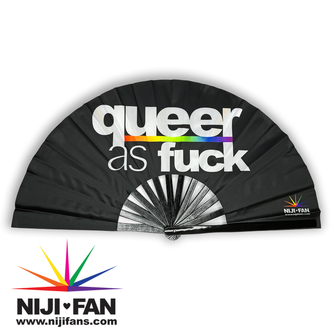 Queer As Fuck Clack Fan *Blacklight Reactive*