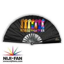 Load image into Gallery viewer, We Rise Together Clack Fan *Blacklight Reactive*